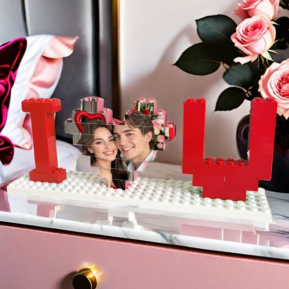 Geschenke Zum Valentinstag, Individueller Bausteine-fotoblock, Personalisierte „i Love You“, Ziegel-rätsel, Geschenke Für Liebhaber - dephotoblanket