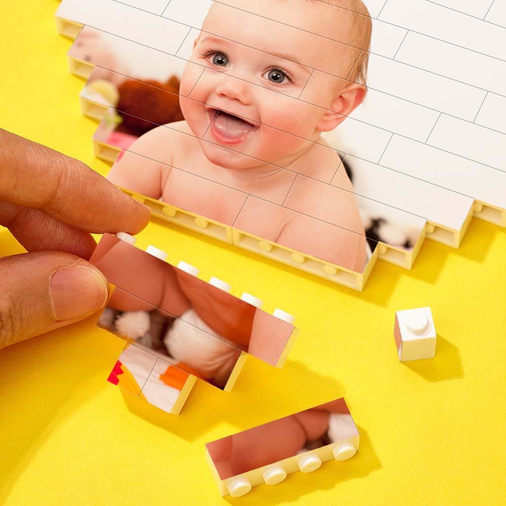 Kundenspezifisches Baustein-puzzle-gravur-personalisiertes Herzförmiges Foto-block-geschenk Für Kindertag - dephotoblanket