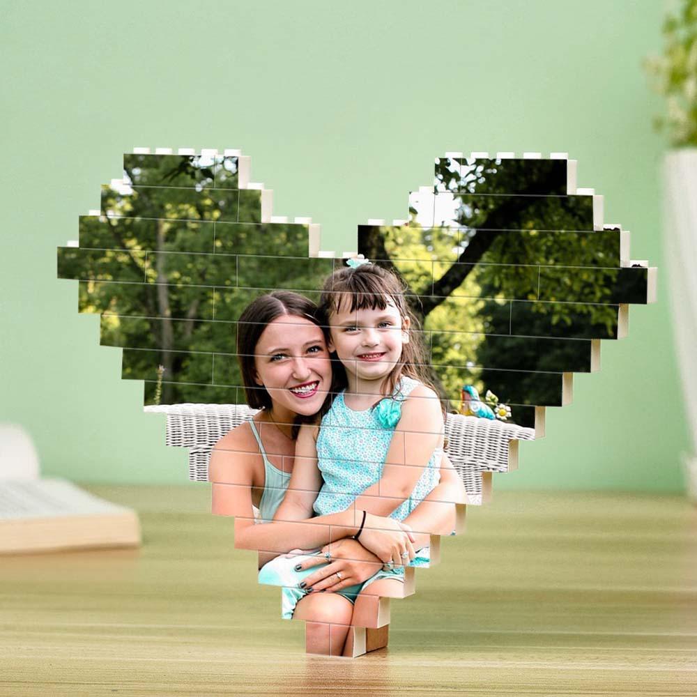 Benutzerdefinierter Spotify-code-baustein Personalisierte Foto- Und Textblock-herzform Für Muttertagsgeschenke - dephotoblanket