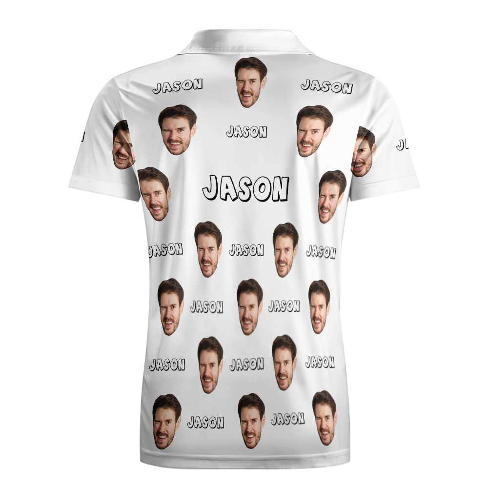 Poloshirt Mit Individuellem Namen, Personalisierte Herzen, Kurzärmeliges Golfshirt Mit Bildlogo, Individuelle Poloshirts Für Herren - dephotoblanket