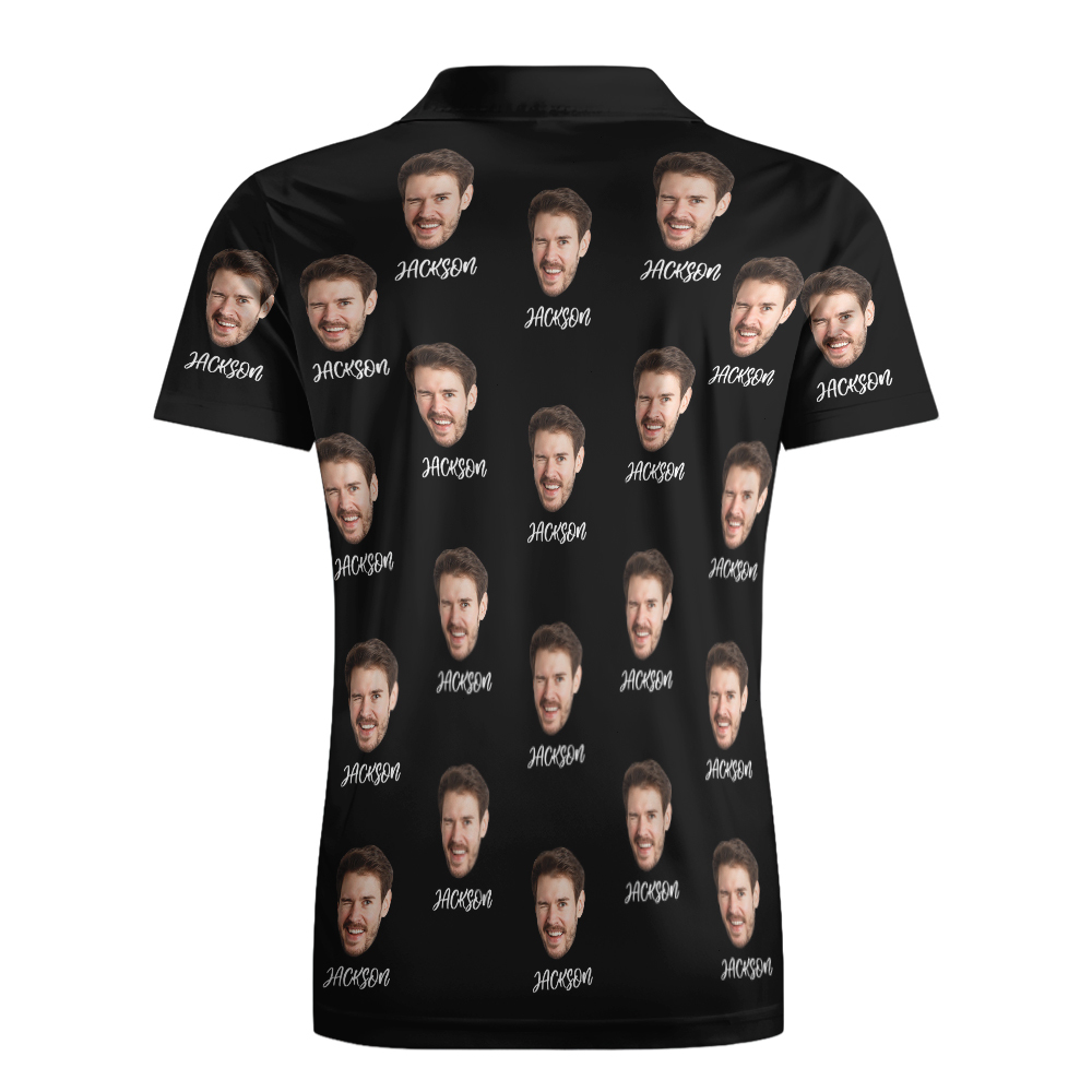 Poloshirt Mit Individuellem Namen, Personalisierte Herzen, Kurzärmeliges Golfshirt Mit Bildlogo, Individuelle Poloshirts Für Herren - dephotoblanket