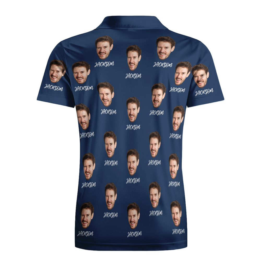 Poloshirt Mit Individuellem Namen, Personalisierte Herzen, Kurzärmeliges Golfshirt Mit Bildlogo, Individuelle Poloshirts Für Herren - dephotoblanket