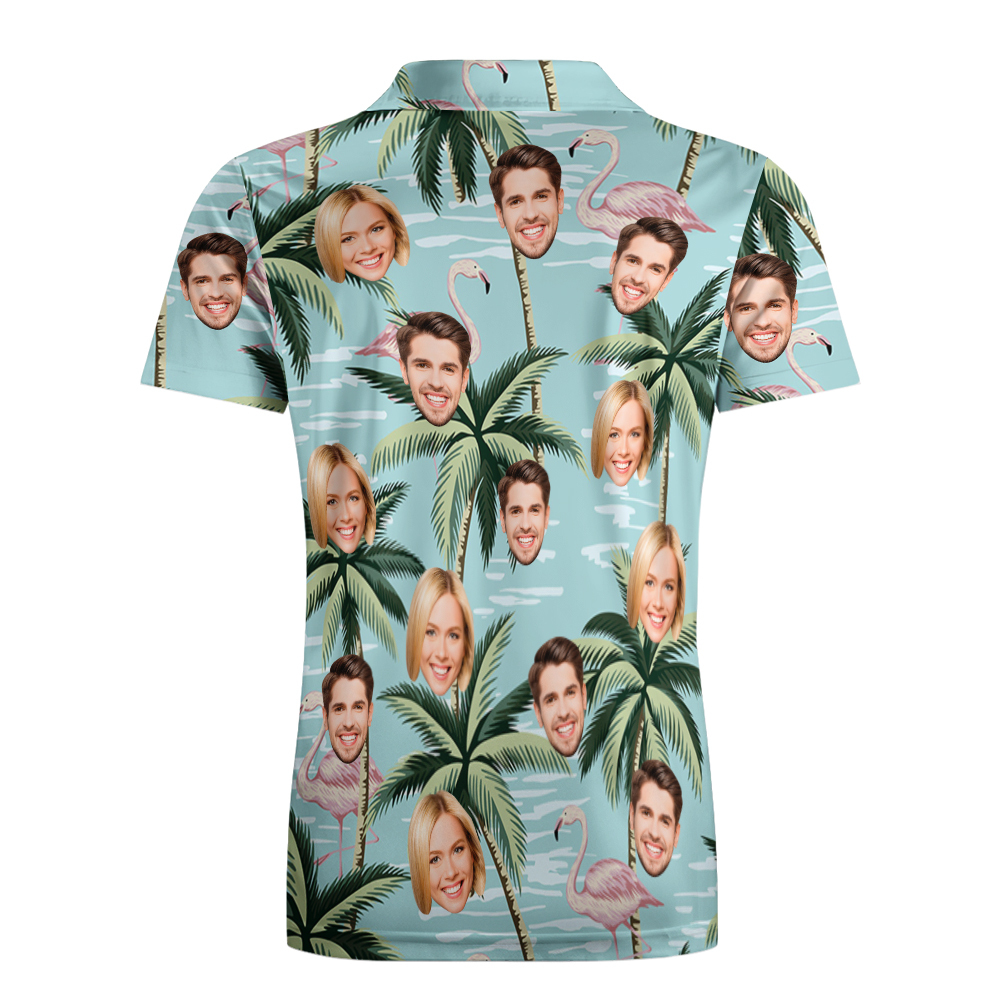 Benutzerdefiniertes Poloshirt Mit Gesicht, Personalisiertem Logo, Hellgrünes Poloshirt Für Männer, Geschenk Für Ihn - dephotoblanket