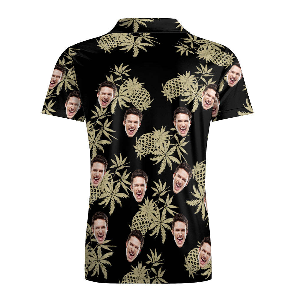 Herren-shirt Mit Individuellem Gesicht, Personalisierte Golf-shirts Für Ihn, Vintage-ananas - dephotoblanket