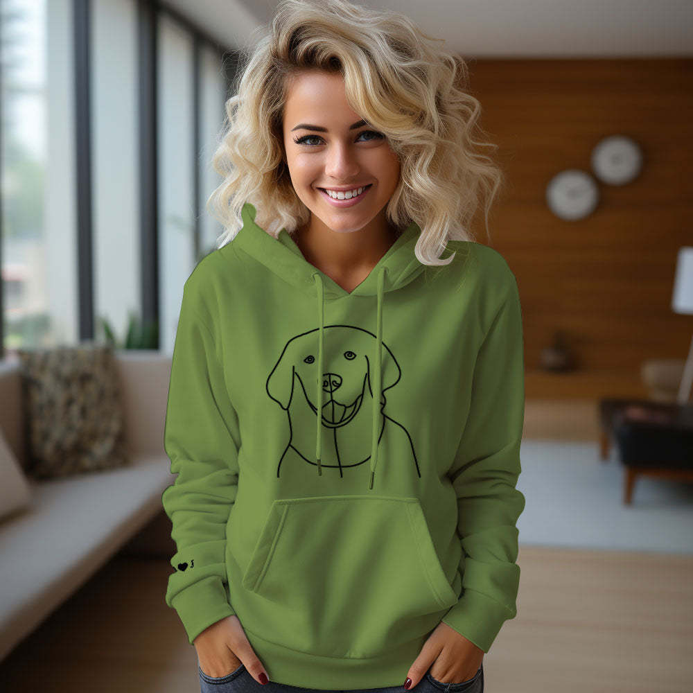 Benutzerdefinierte Foto Bestickt Tasche Hoodie Text Auf Ärmel Bunte Paar Sweatshirt - dephotoblanket