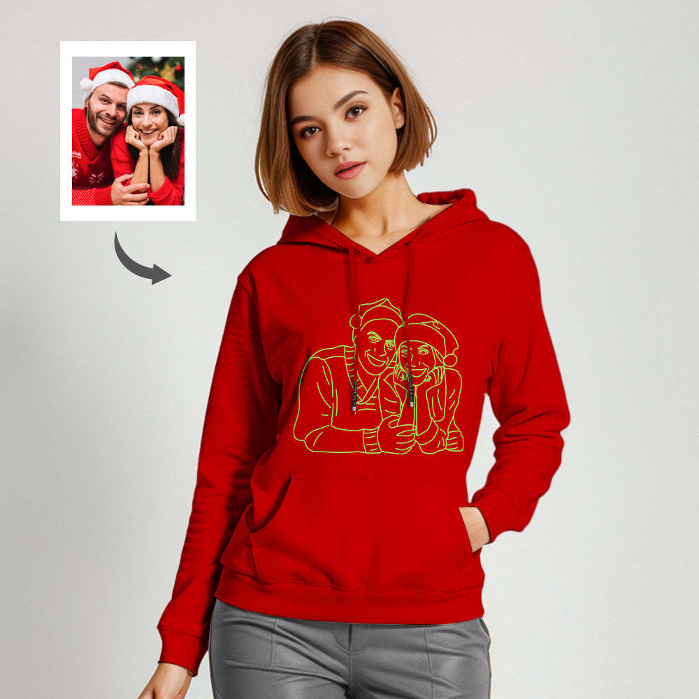 Personalisierter, Im Dunkeln Leuchtender, Mehrfarbiger Kapuzenpullover Mit Individuellem Foto, Personalisierter, Leuchtender Unisex-hoodie, Kreatives Geschenk - dephotoblanket