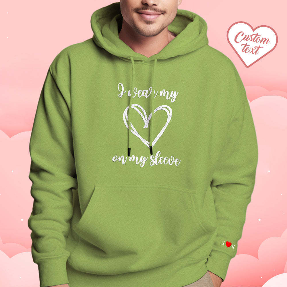 Personalisierter Bestickter Liebes-herz-hoodie Mit Individuellem Text, Sweatshirt, Valentinstagsgeschenk - dephotoblanket