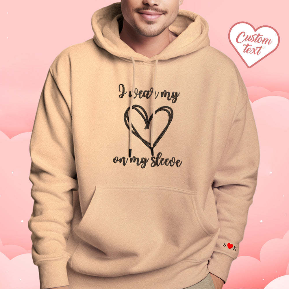 Personalisierter Bestickter Liebes-herz-hoodie Mit Individuellem Text, Sweatshirt, Valentinstagsgeschenk - dephotoblanket