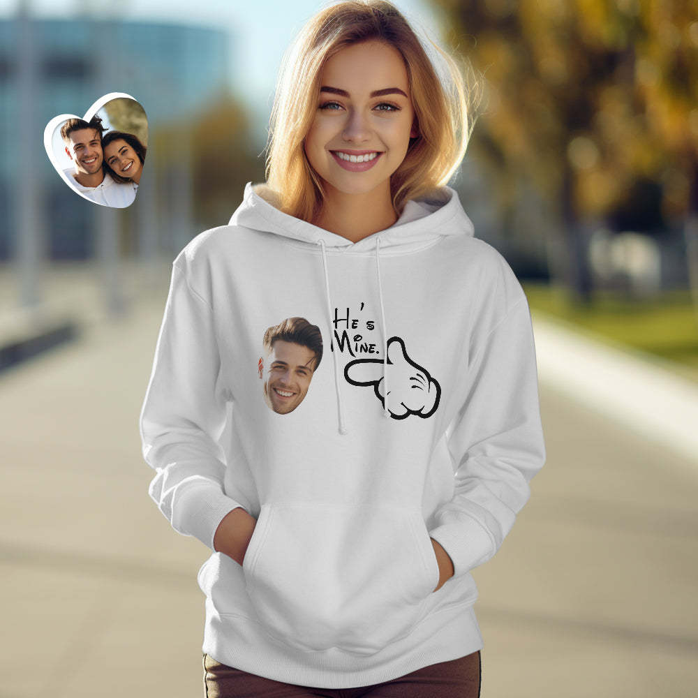Benutzerdefinierte Gesicht Lustige Paar Passende Hoodies You Are Mine Personalisierte Hoodie Valentinstag Geschenk - dephotoblanket
