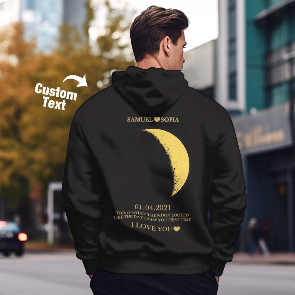 Benutzerdefinierte Mond Phase Nnames Hoodie Personalisierte Mode Unisex Sweatshirt Geschenk Für Ihn Für Sie - dephotoblanket