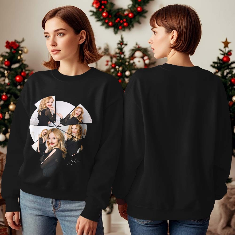 Personalisiertes T-shirt Mit Fotodruck, Kapuzenpullover Mit Rundhalsausschnitt, Personalisierter Foto-hoodie Für Ihre Freundin, Ihren Freund - dephotoblanket
