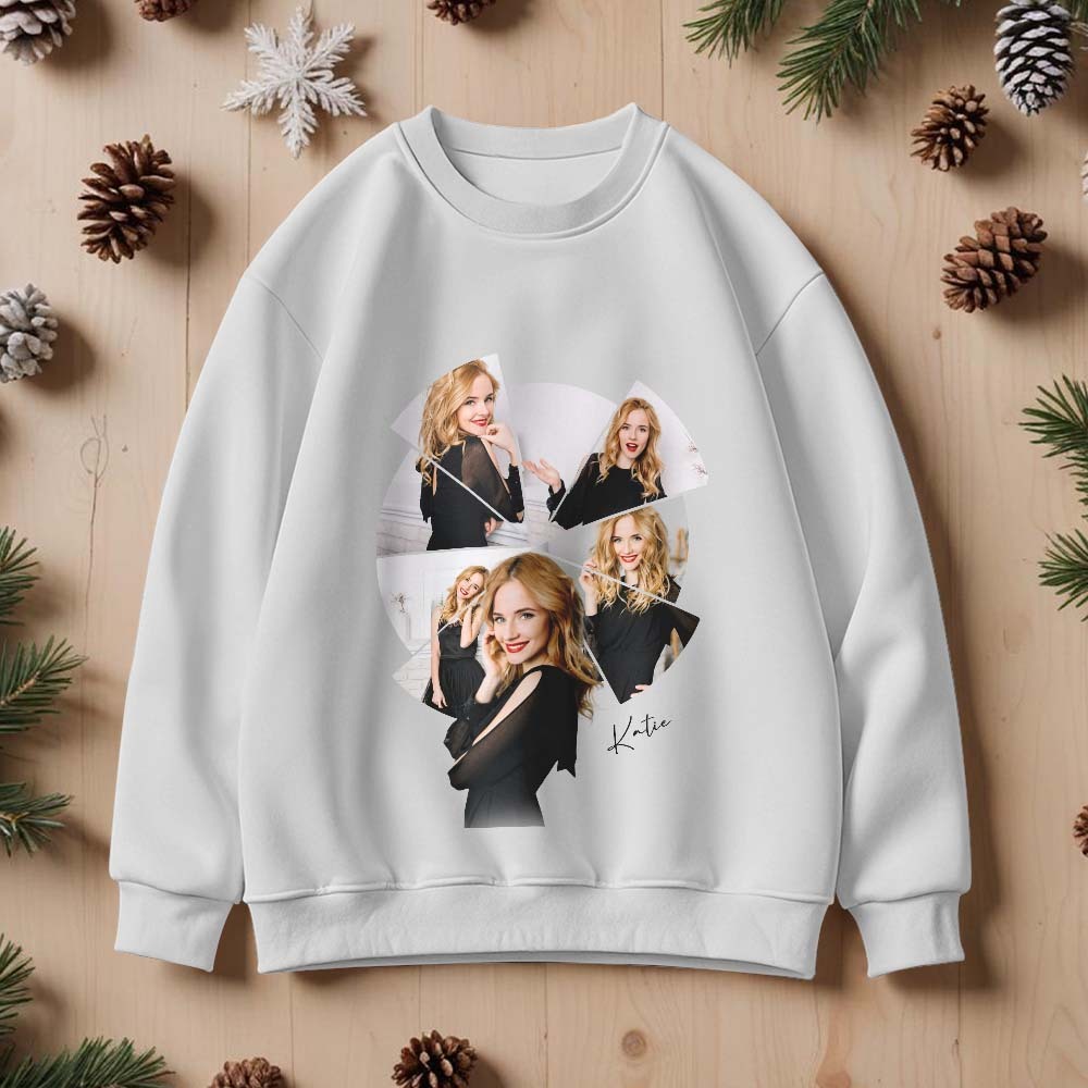 Personalisiertes T-shirt Mit Fotodruck, Kapuzenpullover Mit Rundhalsausschnitt, Personalisierter Foto-hoodie Für Ihre Freundin, Ihren Freund - dephotoblanket