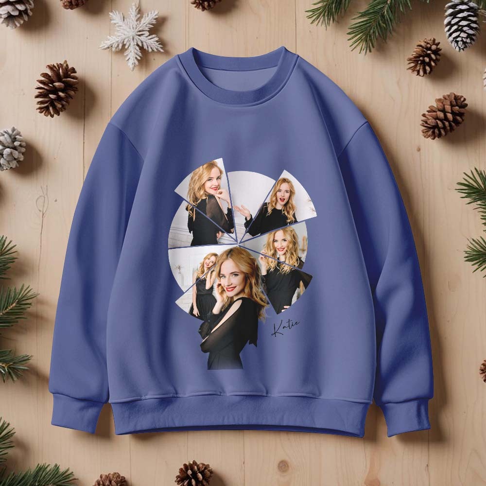Personalisiertes T-shirt Mit Fotodruck, Kapuzenpullover Mit Rundhalsausschnitt, Personalisierter Foto-hoodie Für Ihre Freundin, Ihren Freund - dephotoblanket