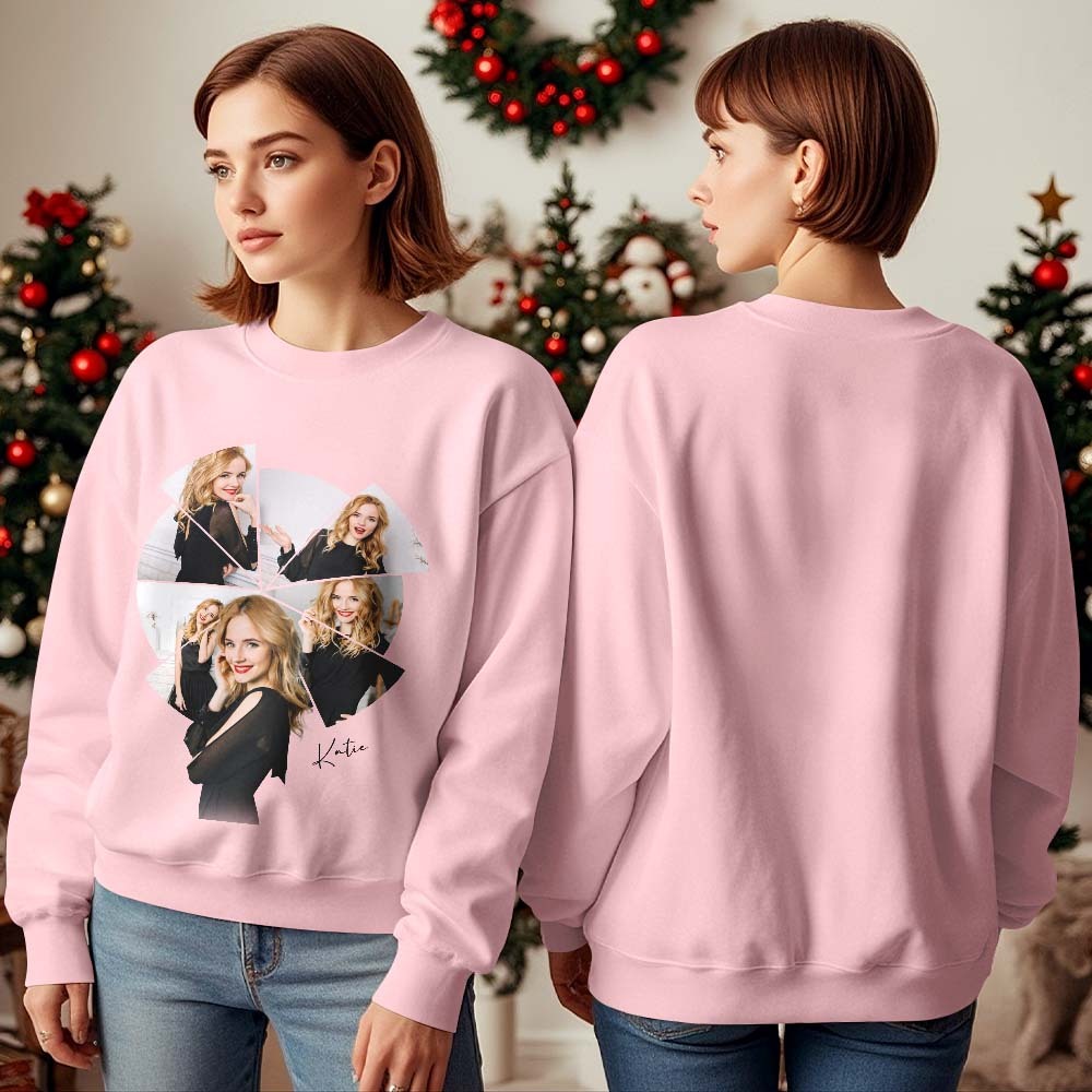 Personalisiertes T-shirt Mit Fotodruck, Kapuzenpullover Mit Rundhalsausschnitt, Personalisierter Foto-hoodie Für Ihre Freundin, Ihren Freund - dephotoblanket