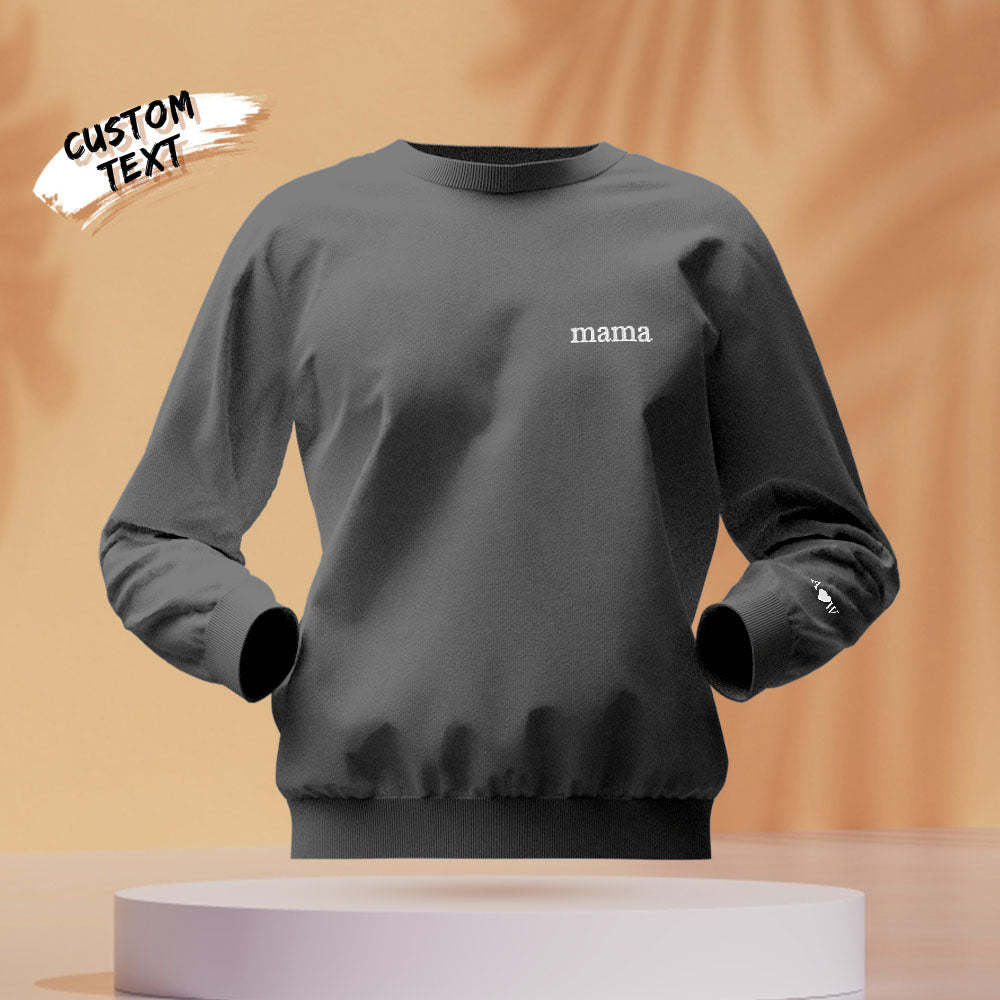 Individuell Gravierter Kapuzenpullover Mit Rundhalsausschnitt Und Farbiger Stickerei Als Geschenk Zum Muttertag - dephotoblanket