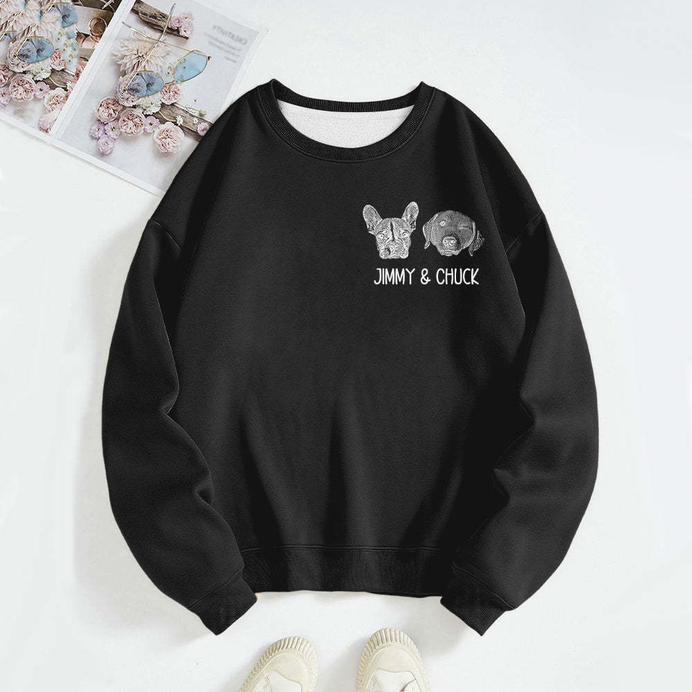 Personalisiertes Haustierportrait-sweatshirt, Personalisiertes Haustiergesicht-hoodie, Hundemama-geschenk Für Haustierliebhaber - dephotoblanket