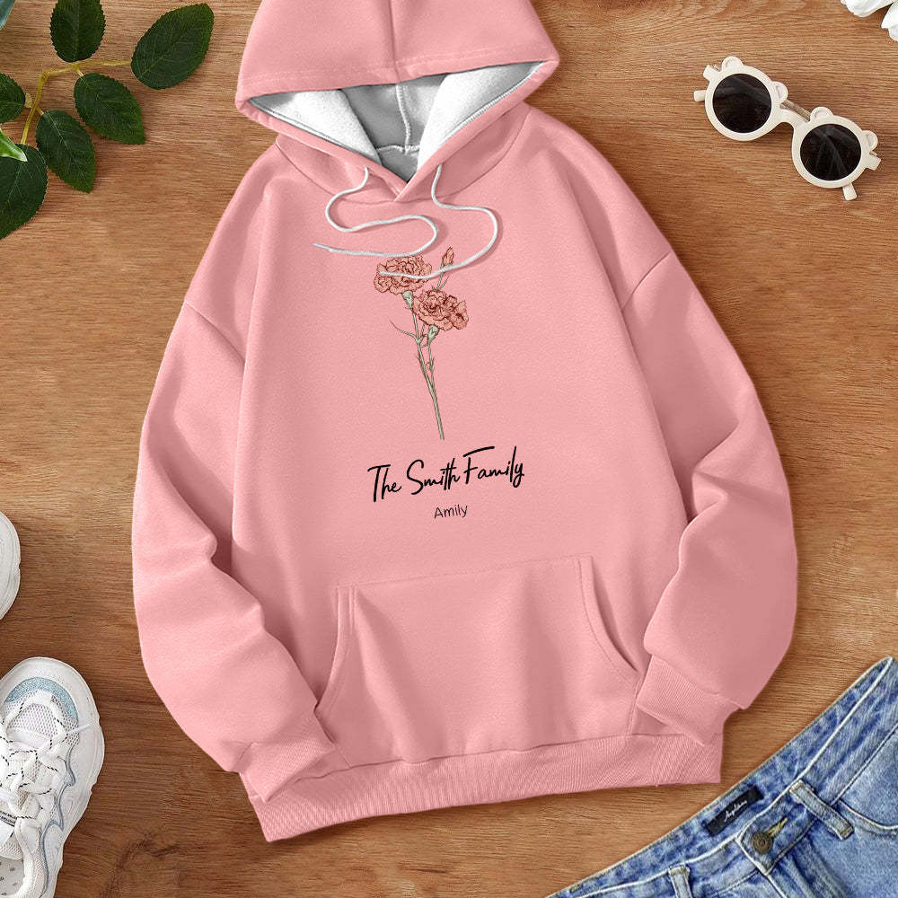 Personalisiertes Geburtsblumen-strauß-sweatshirt, Personalisierte Geburtsblumen-pullover-geschenke Für Mama - dephotoblanket
