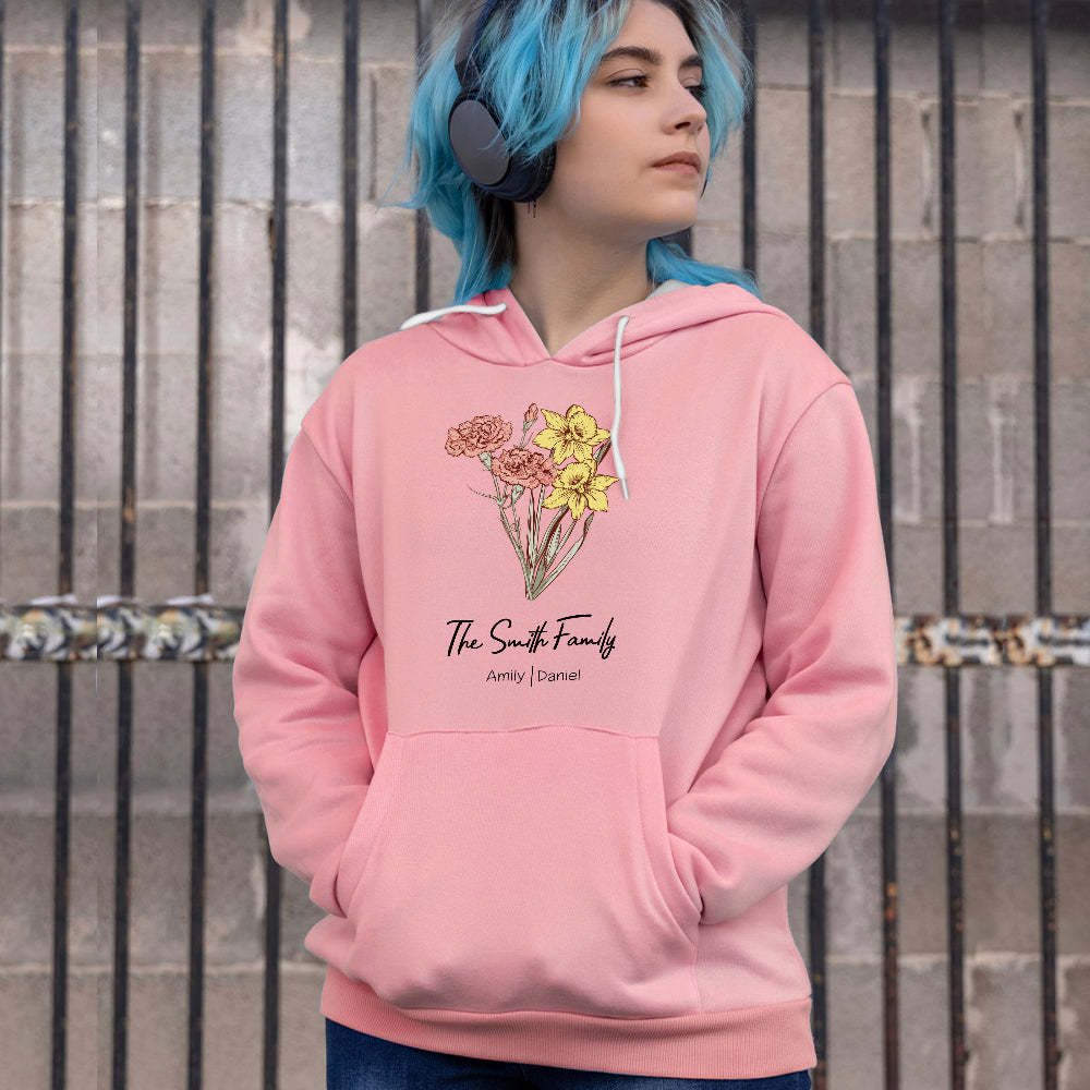 Personalisiertes Geburtsblumen-strauß-sweatshirt, Personalisierte Geburtsblumen-pullover-geschenke Für Mama - dephotoblanket