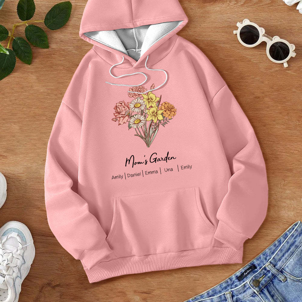 Personalisiertes Geburtsblumen-strauß-sweatshirt, Personalisierte Geburtsblumen-pullover-geschenke Für Mama - dephotoblanket