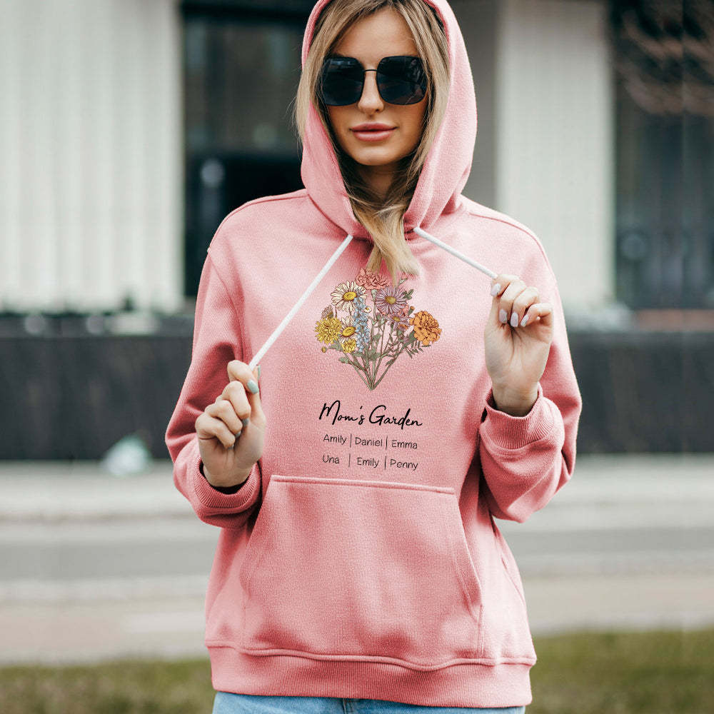 Personalisiertes Geburtsblumen-strauß-sweatshirt, Personalisierte Geburtsblumen-pullover-geschenke Für Mama - dephotoblanket