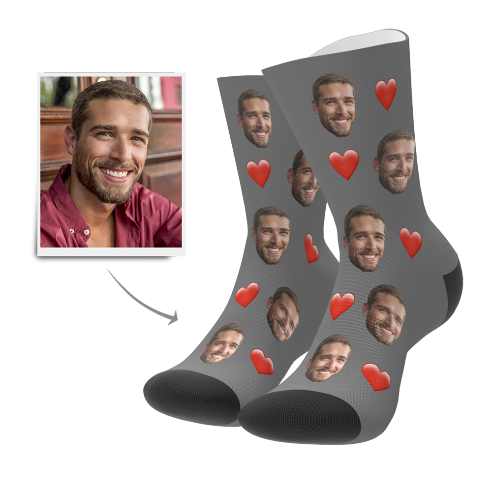 Socken Bedrucken Personalisierte Herz Socken Fotogeschenk für Freund
