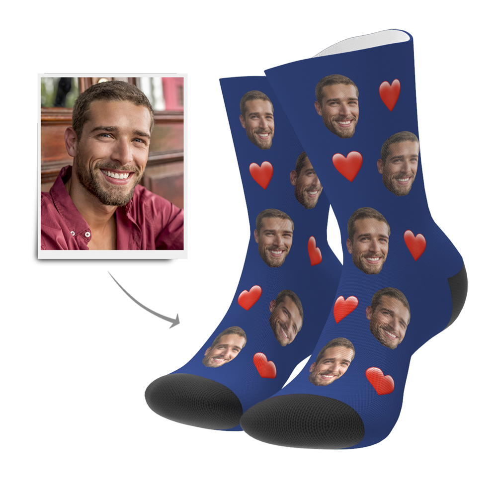 Socken Bedrucken Personalisierte Herz Socken Fotogeschenk für Freund