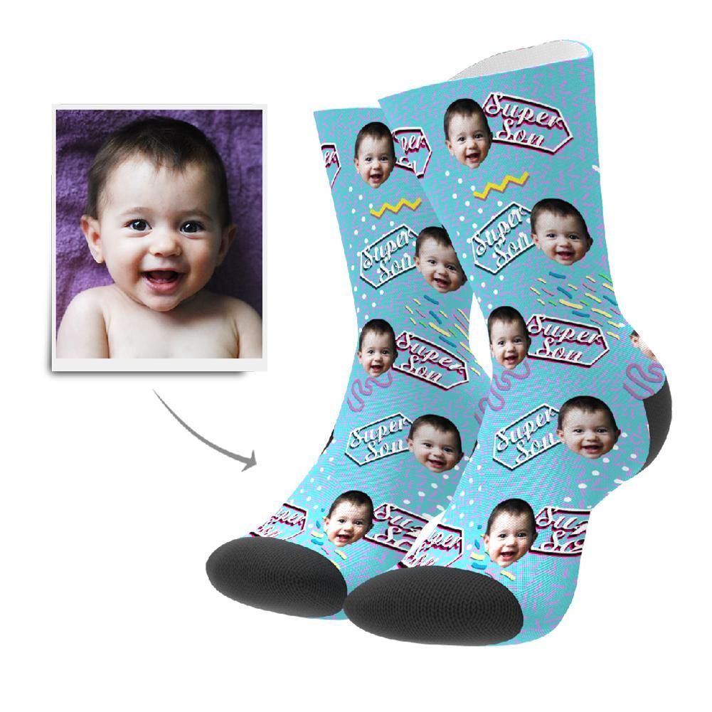 Super Son Retro Personalisierte Gesicht Socken