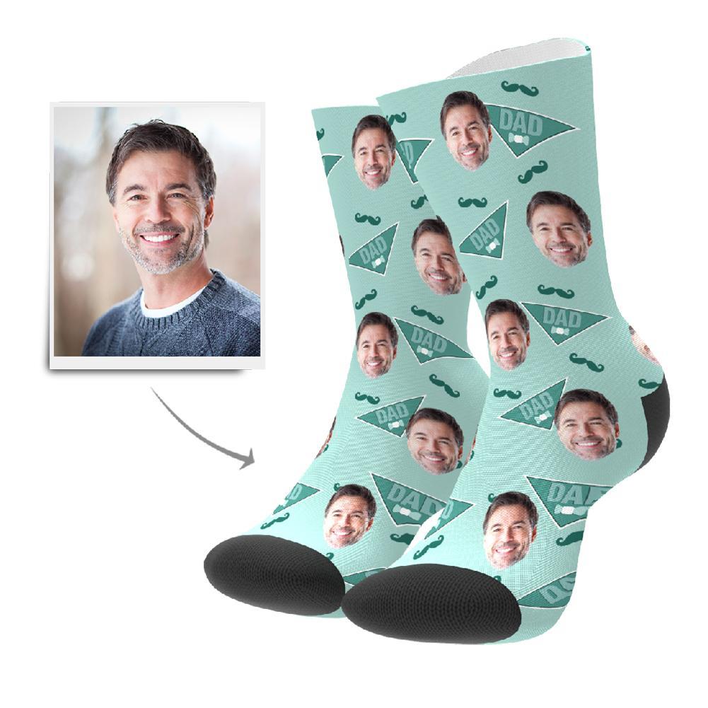 Vater Schnurrbart Personalisierte Gesicht Socken