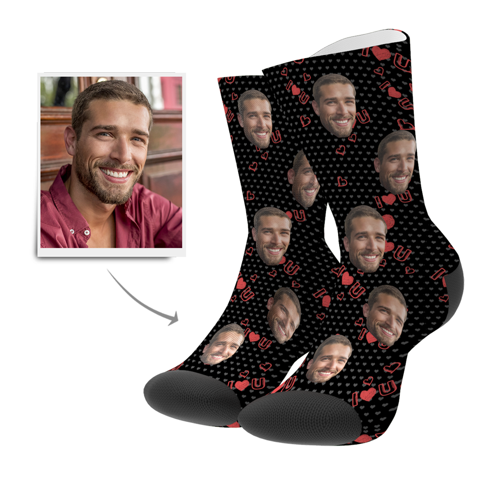 Kuschelsocken Mit Gesicht Custom Liebe Socken Kuscheldecke Personalisiert Valentinstagsgeschenk