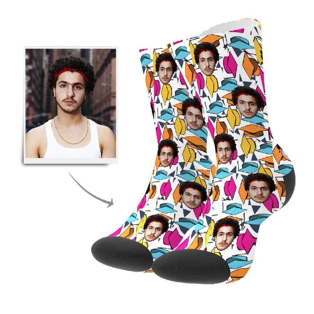 Personalisierte Foto Socken Gesicht Bedrucken Abschluss  (Farbige Kappen)