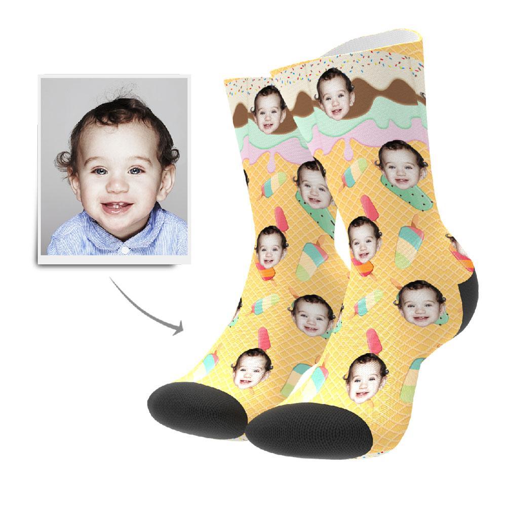 Personalisierte Foto Socken Gesicht Bedrucken Icecream