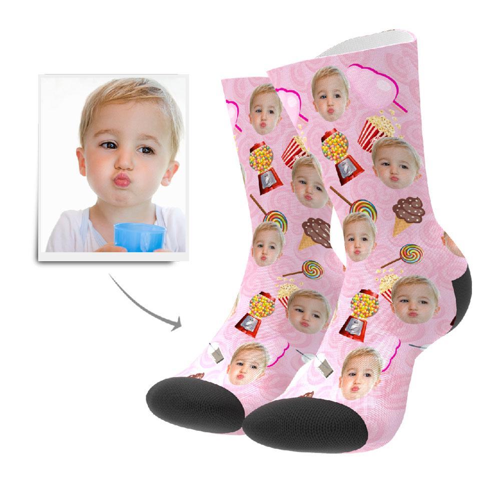 Personalisierte Foto Socken Gesicht  Bedrucken Süßigkeiten