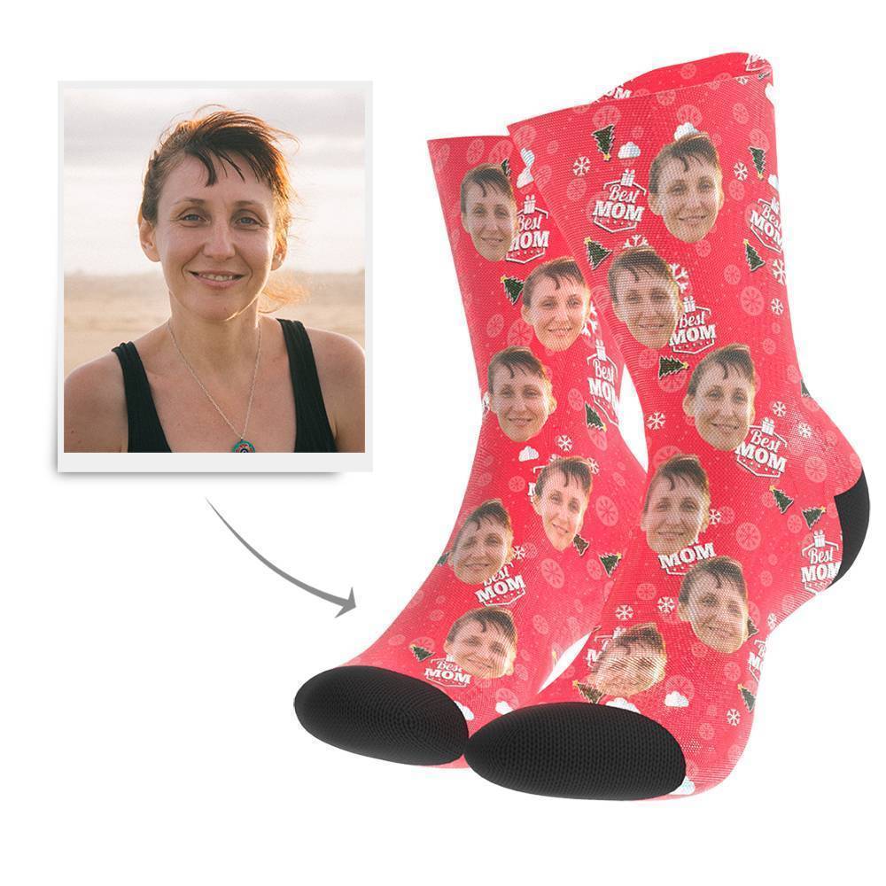 Interessante Geschenkideen Personalisierte Gesicht Socken Bedrucken mit Foto (Mutter)