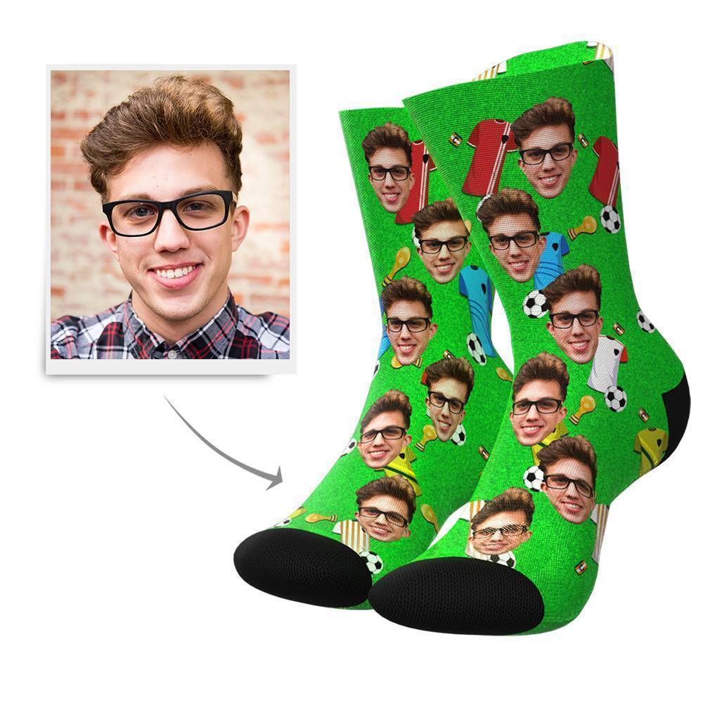 Sportart Personalisierte Gesicht Socken Bedrucken mit Foto(Fußball)