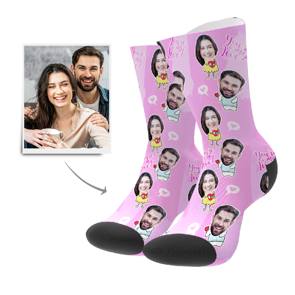 Personalisierte Gesicht Socken - Valentinstag