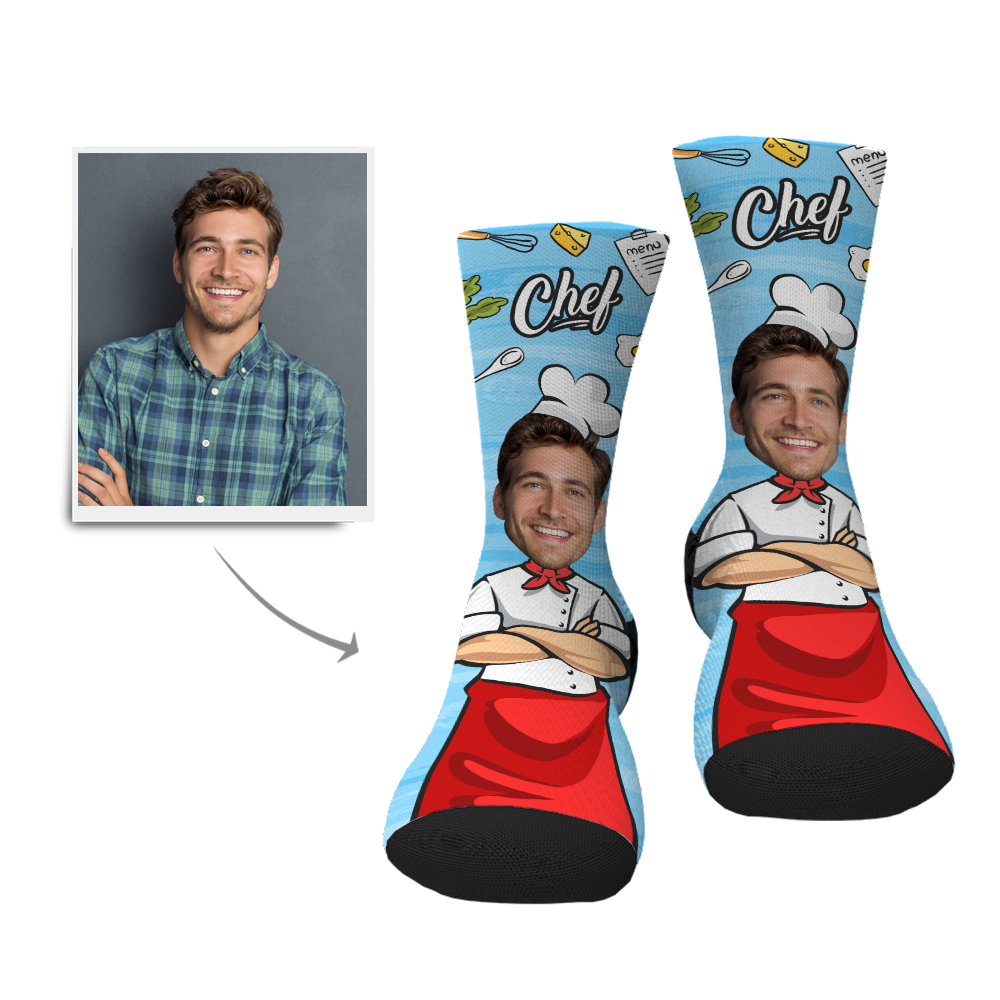 Personalisierte Super Chef Gesicht Socken
