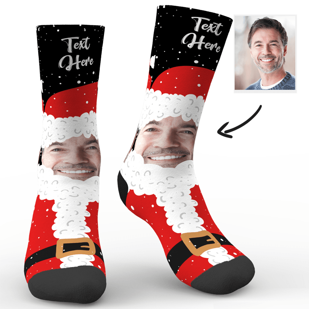 Weihnachts Socken Weihnachtsgeschenk Foto Socken Personalisiert Gesicht Socken Name Socken Weihnachtsmann