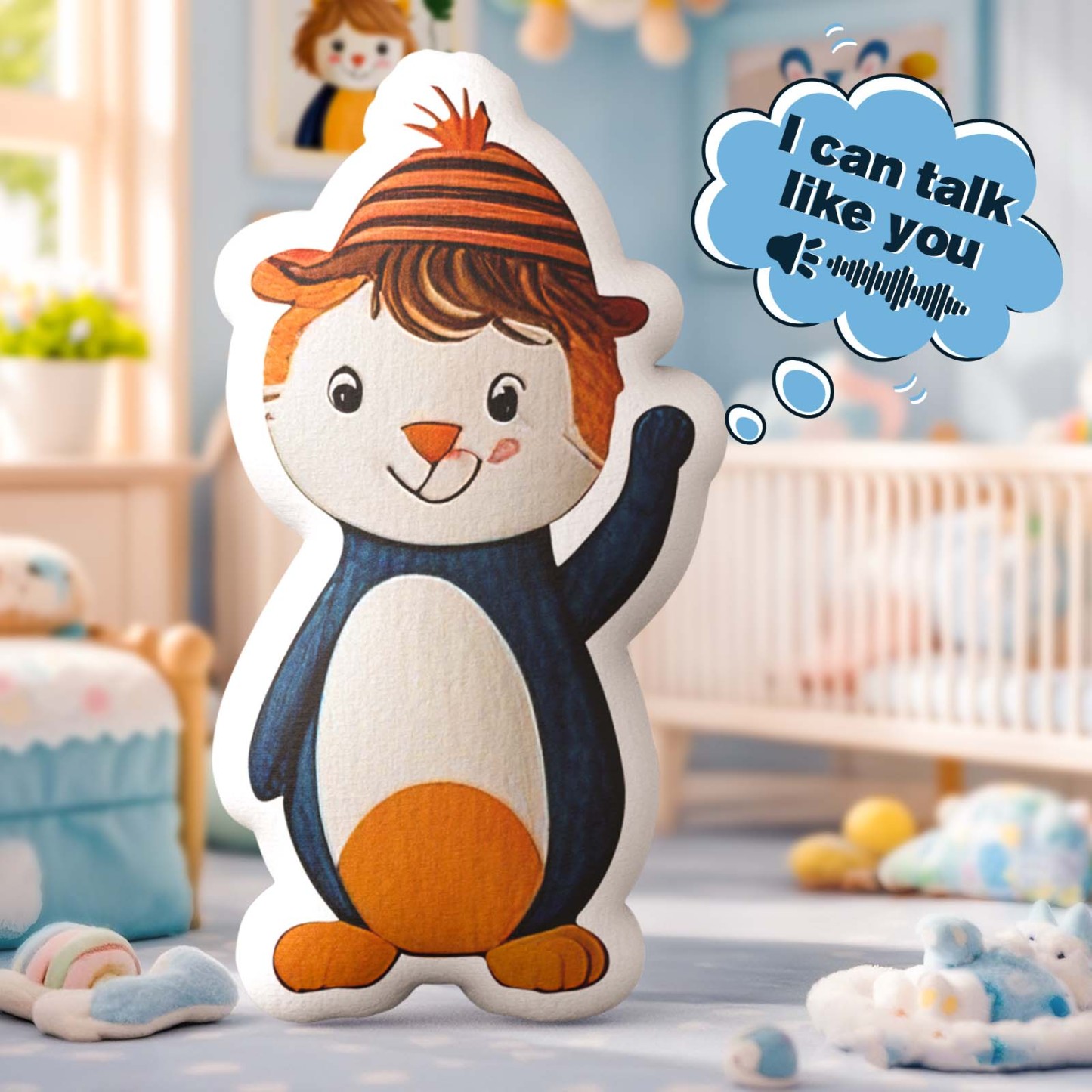 Benutzerdefiniertes Plüschtier Mit Zeichnung Und Geräuschen Für Kinder – Personalisierte Puppe In Form Einer Handgezeichneten Aufnahme - dephotoblanket