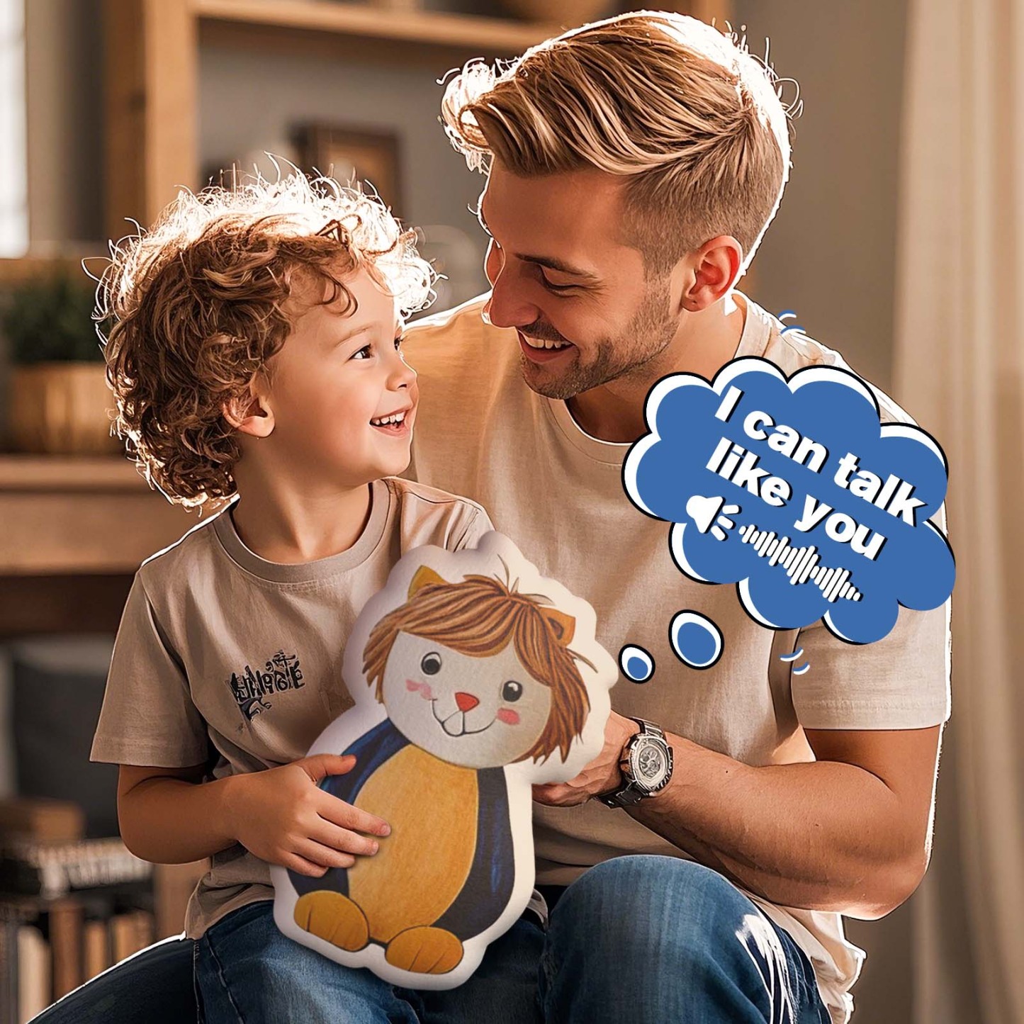 Benutzerdefiniertes Plüschtier Mit Zeichnung Und Geräuschen Für Kinder – Personalisierte Puppe In Form Einer Handgezeichneten Aufnahme - dephotoblanket