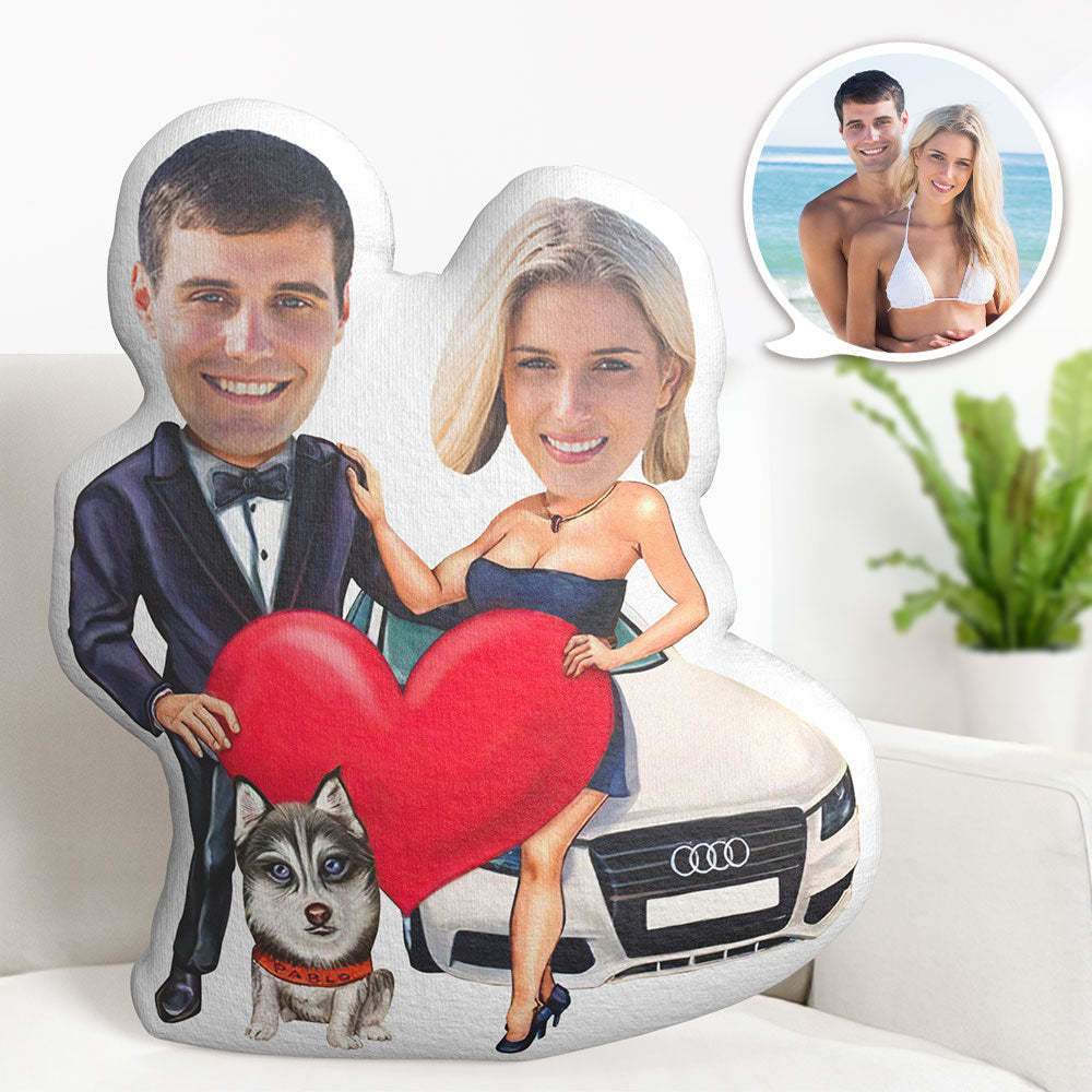 Valentinstag-geschenk Kundenspezifisches Foto-kissen Personalisiertes Gesichts-kissen Kundenspezifisches Paar-kissen Glückliches Familien-kissen - dephotoblanket