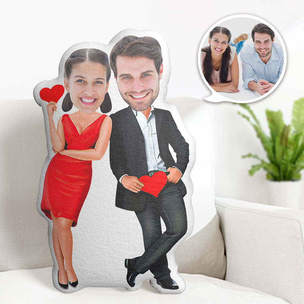 Valentinstag-geschenk Kundenspezifisches Foto-kissen Personalisiertes Gesichts-kissen Kundenspezifisches Paar-kissen Wahres Liebes-kissen - dephotoblanket