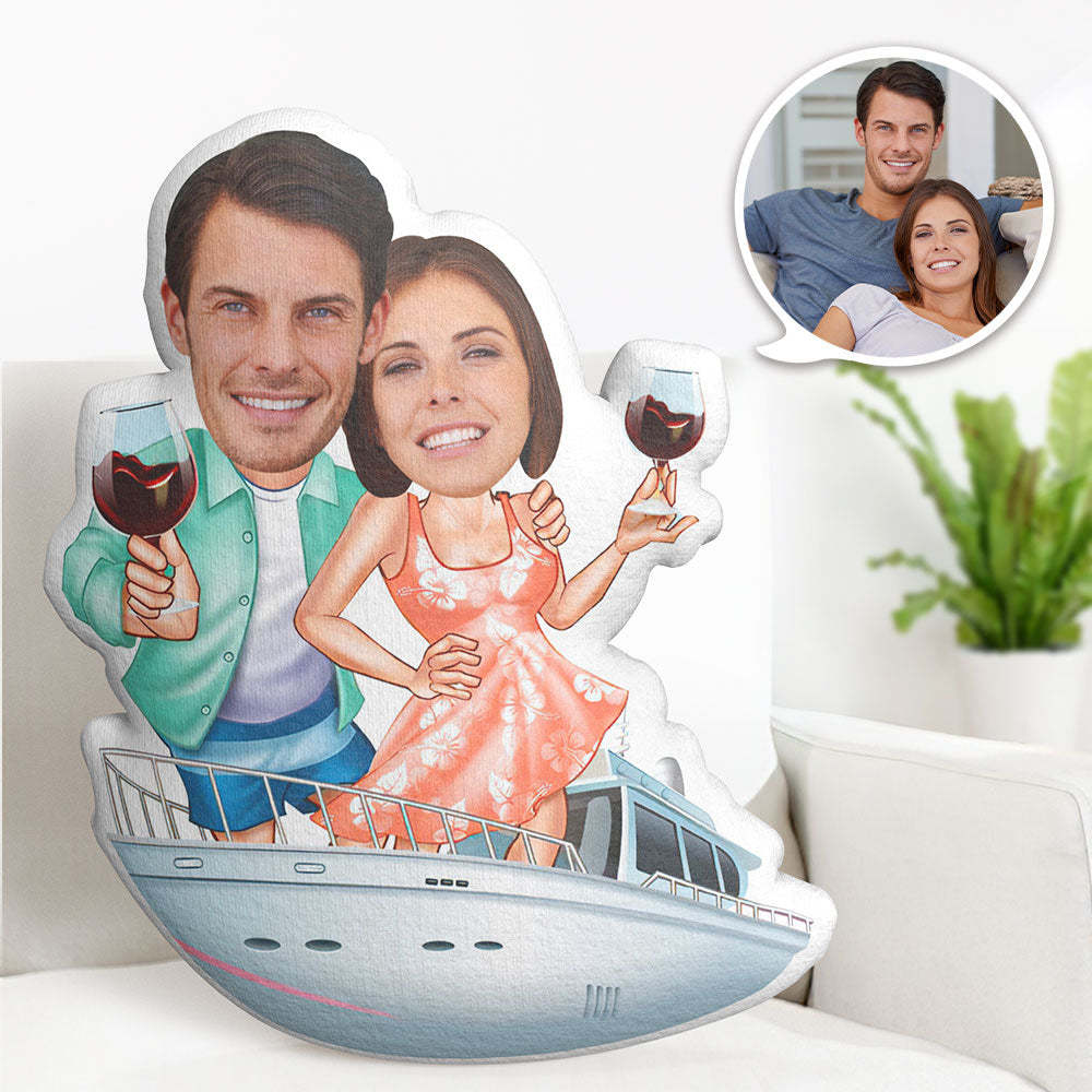 Valentinstag-geschenk Kundenspezifisches Foto-kissen Personalisiertes Gesichts-kissen Kundengebundenes Romantisches Paar-kissen - dephotoblanket