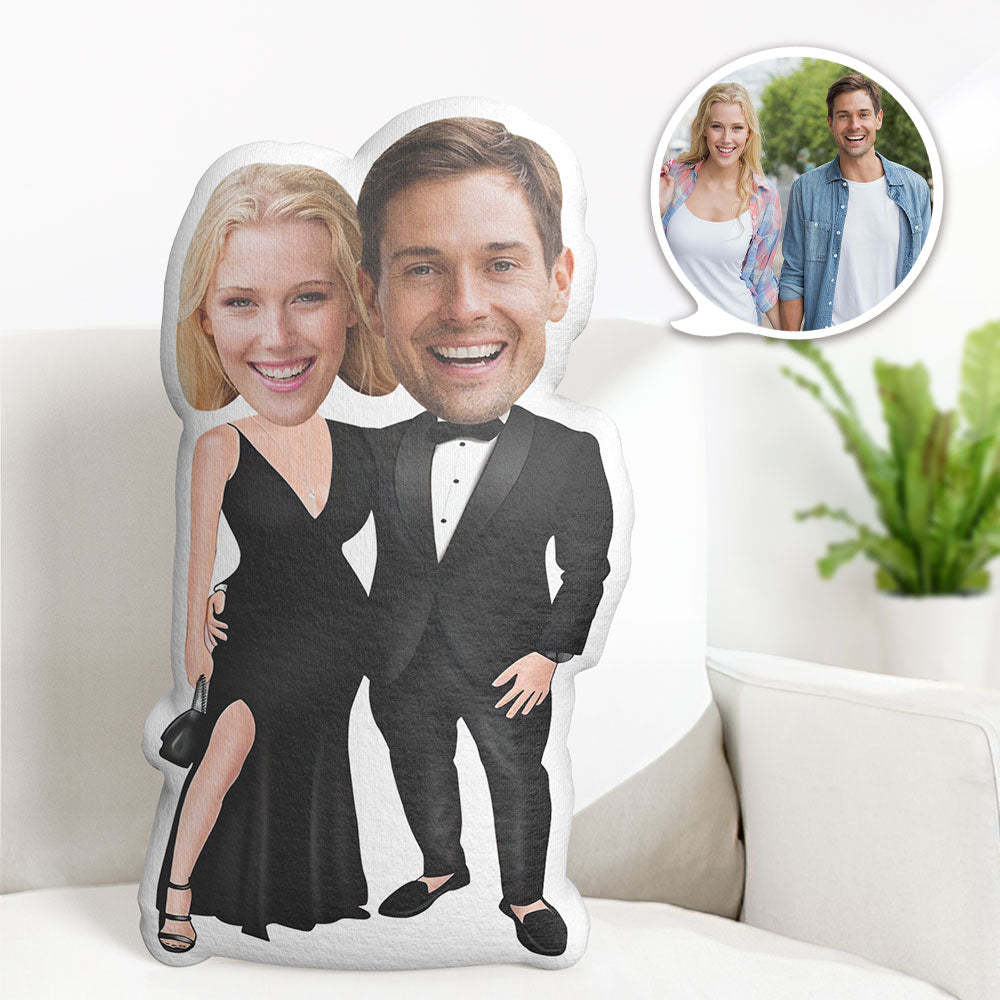 Valentinstag-geschenk Kundenspezifisches Foto-kissen Personalisiertes Gesichts-kissen Kundengebundenes Mode-paar-kissen - dephotoblanket