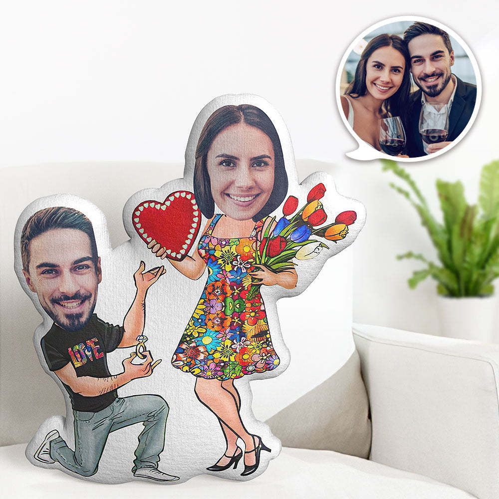 Geschenke Des Valentines Tageskundengebundenes Heiraten Sie Mich Kissen Kundenspezifisches Foto-kissen Personalisiertes Gesichts-kissen - dephotoblanket