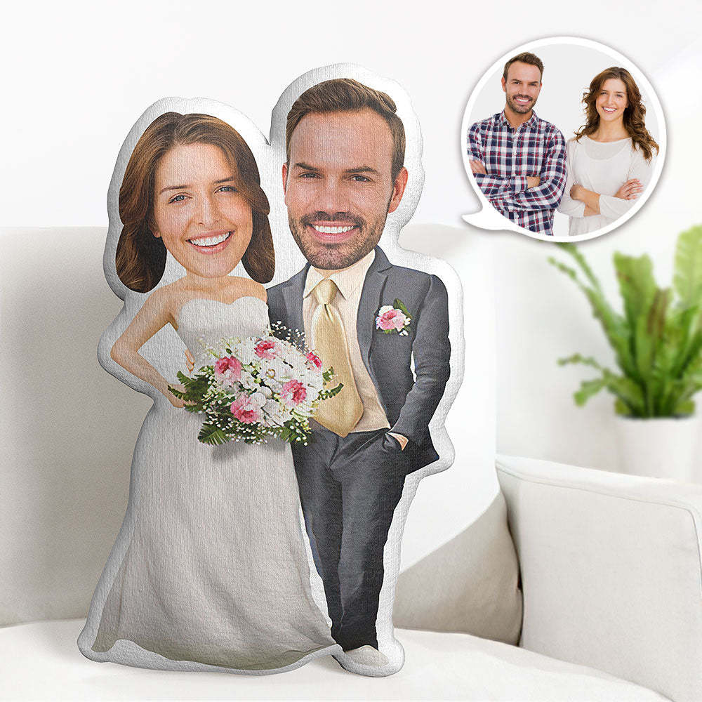 Valentinstag-geschenke Kundenspezifisches Hochzeits-kleider-kissen Kundenspezifisches Foto-kissen Personalisiertes Gesichts-kissen - dephotoblanket