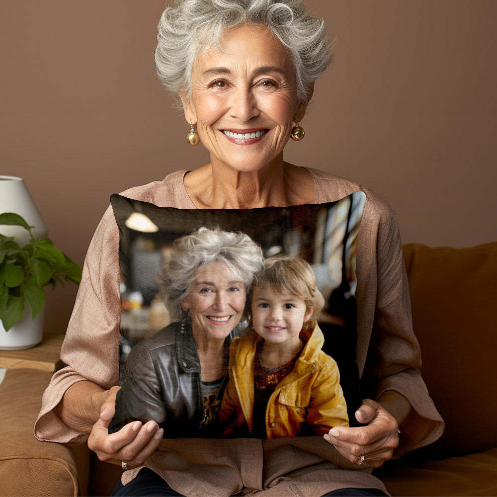 Benutzerdefinierter Foto-kissenbezug, Ferntaschen-kissenbezug, Personalisierter Text Für Vater, Opa, Oma - dephotoblanket