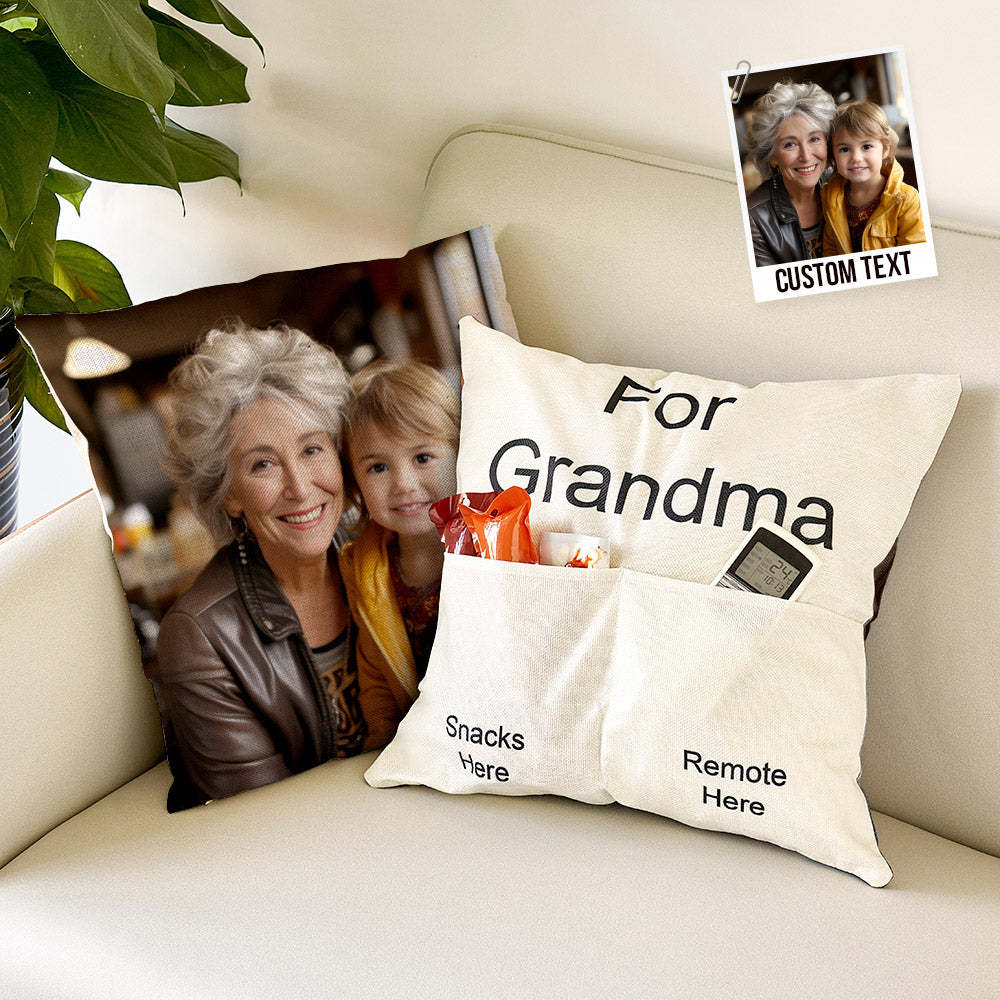 Benutzerdefinierter Foto-kissenbezug, Ferntaschen-kissenbezug, Personalisierter Text Für Vater, Opa, Oma - dephotoblanket