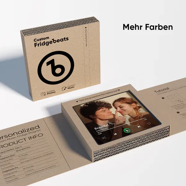 Neues 4.0-Upgrade Benutzerdefinierter bunter Rahmen-Album-Kühlschrankmagnet Musik-Kühlschrankmagnet kann Lieder abspielen Weihnachtsgeschenk