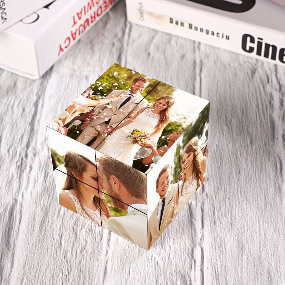 Benutzerdefinierter Fotowürfel, Umdrehbarer Fotowürfel, Bildwürfel, Hochzeitsgeschenk - dephotoblanket
