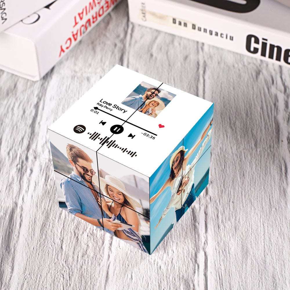 Personalisierter Fotowürfel Mit Spotify-code, Magischer Fotowürfel, Geschenk Für Paare - dephotoblanket
